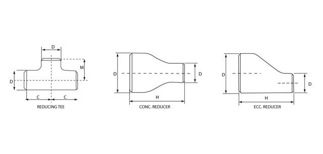 butt_weld_reducing Butt Weld Reducing Tee & Reducers